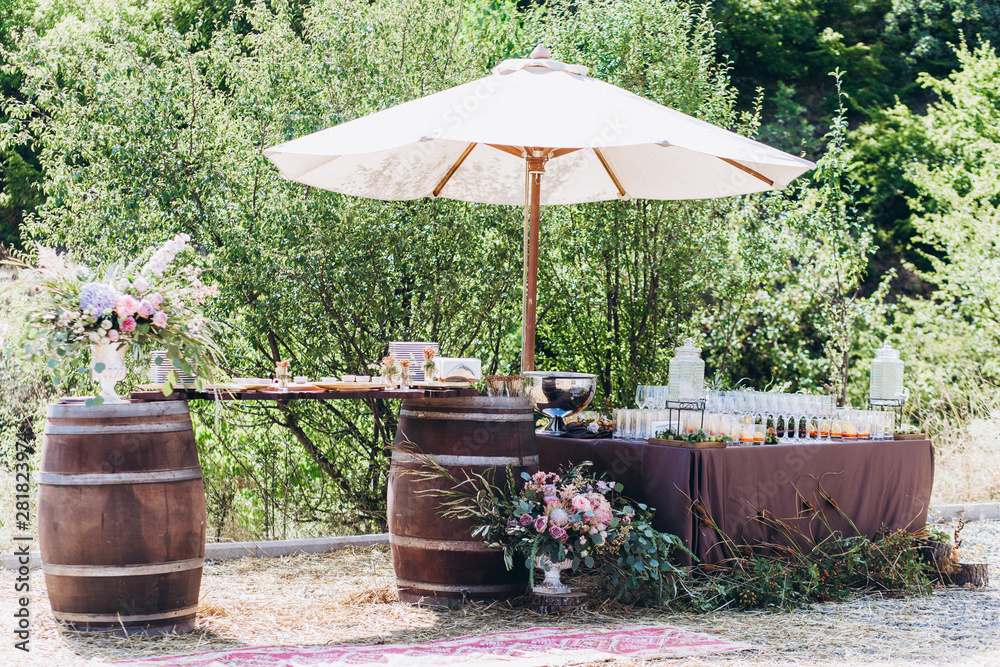 Catering for guests at the wedding ceremony. Catering for guests at the wedding ceremony.