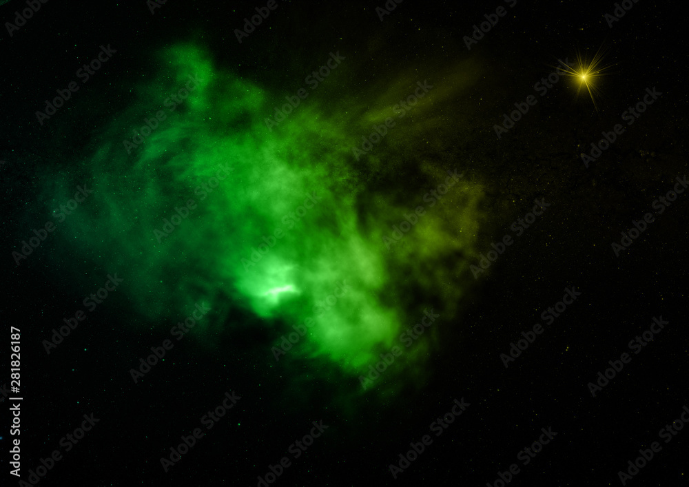 Fototapeta premium Being shone nebula. 3D rendering
