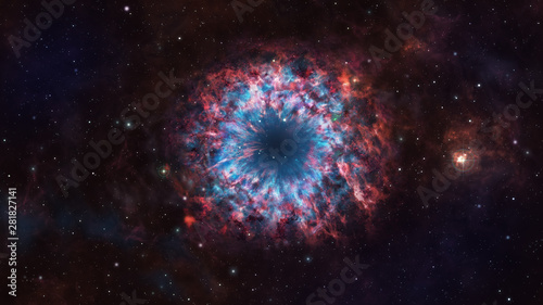 Helix nebula in outer space.Star of the Eye Nebula.God's eye.