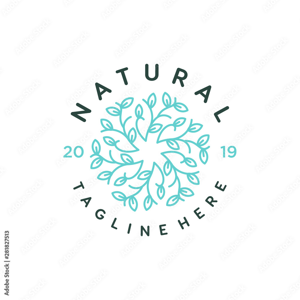 branch leaf nature vector icon logo design branch leaf nature vector icon logo design
