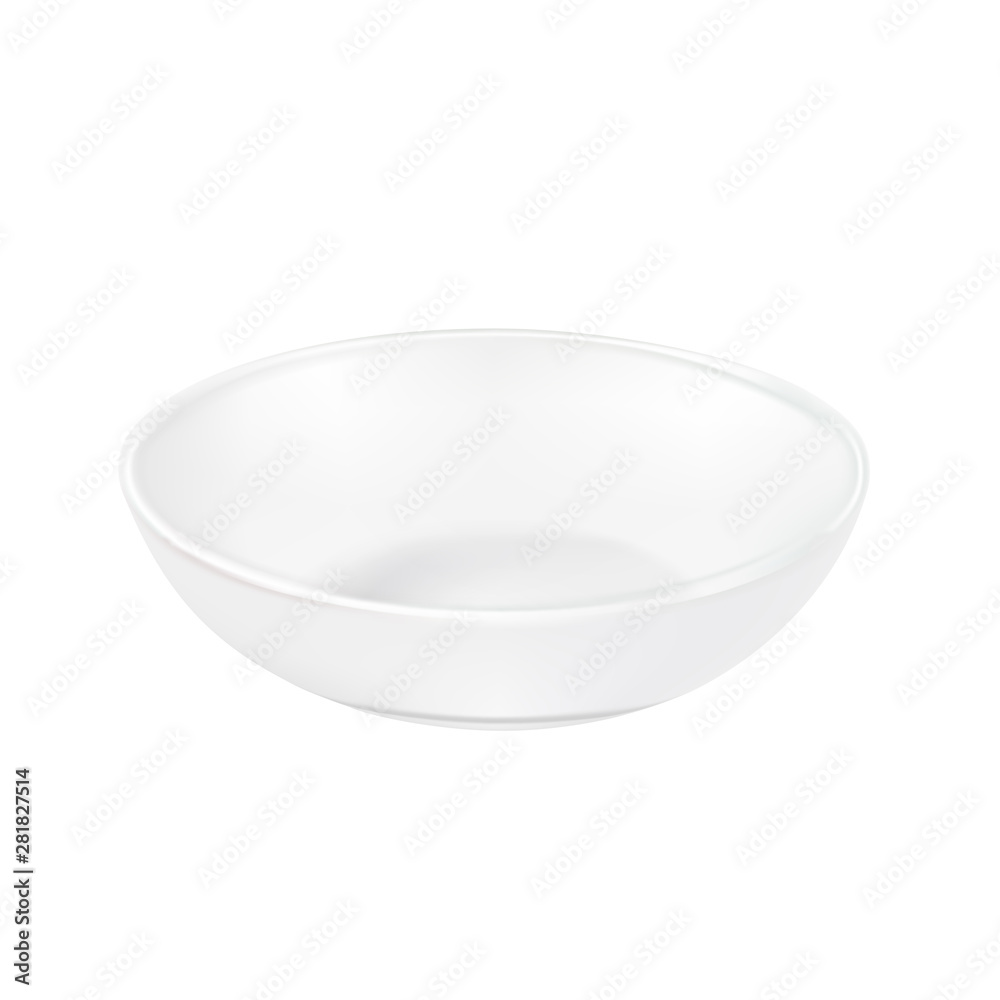 White plate, saucer for food on a white background. Vector White plate, saucer for food on a white background. Vector
