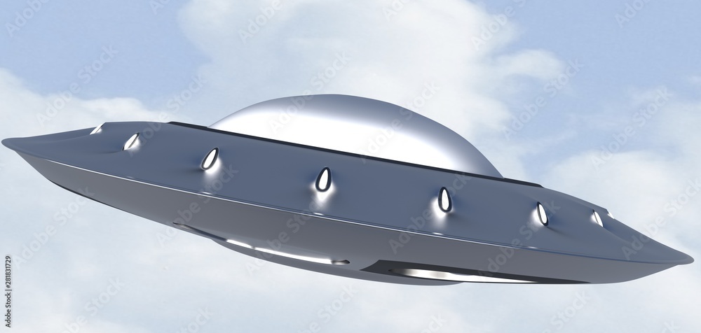 alien space ship ,UFO,3d render.