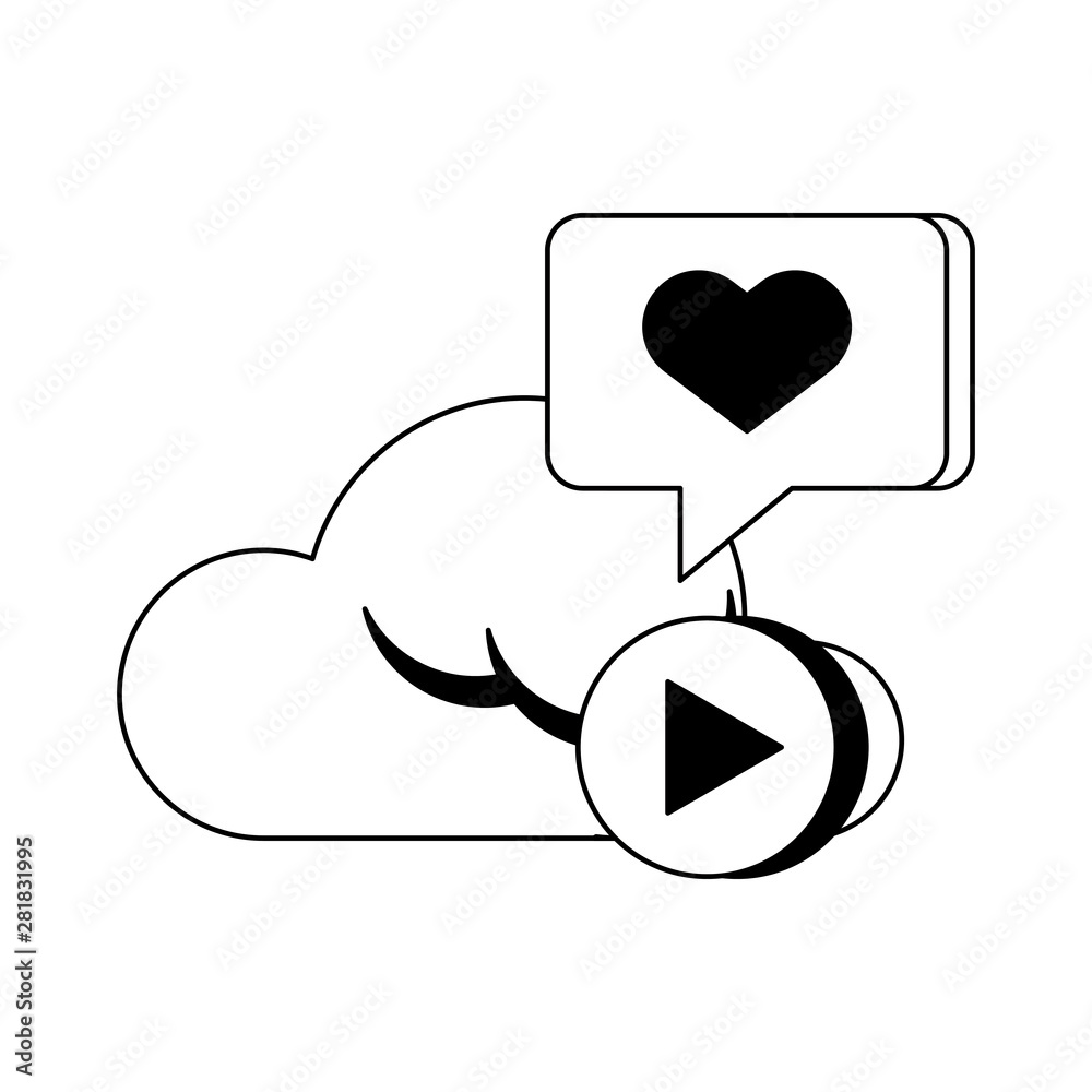 technology web digital hardware cartoon in black and white