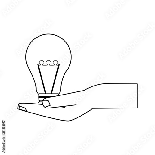 lighbulb energy idea light cartoon in black and white