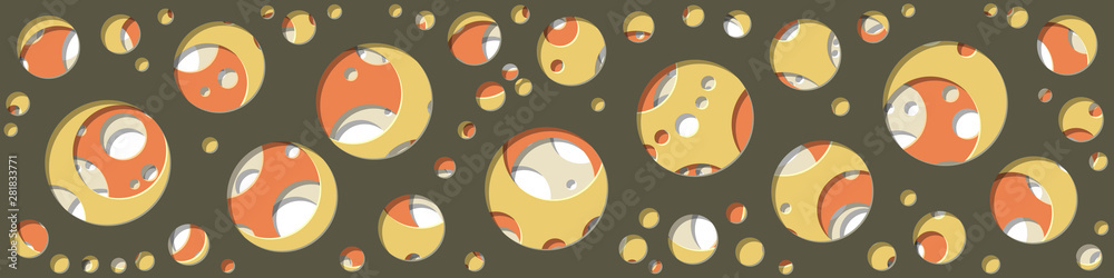 Fototapeta premium Abstract Generative Art color distributed circles holes background illustration