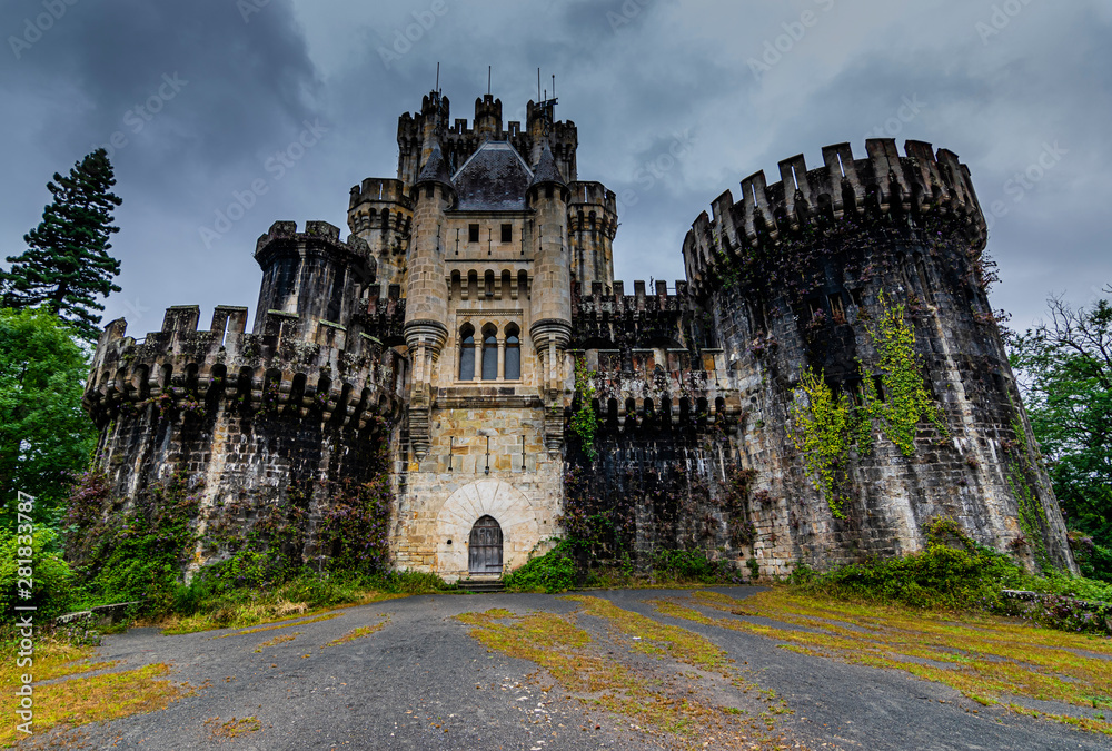 Butrón Castle is in a forest of Gatika, Biscay, Euskadi, Spain