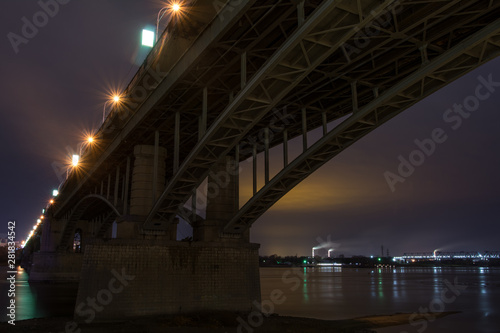 The bridge in the Night Novosibirsk.