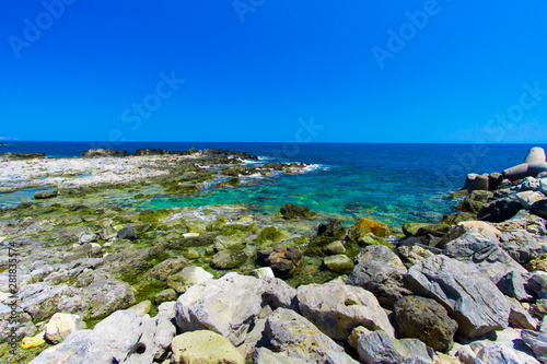 Bay with beautiful blue Water at Crete, Greece © timyee