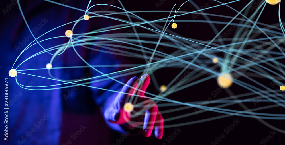 Digital Network and data concept