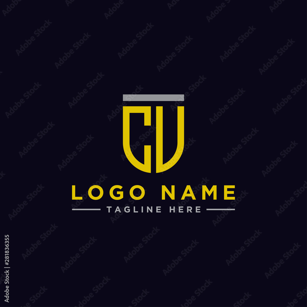 Inspiring logo designs for companies from the initial letters logo icon CV. -Vector