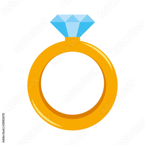 Vector cute kawaii engagement ring colorful isolated photo