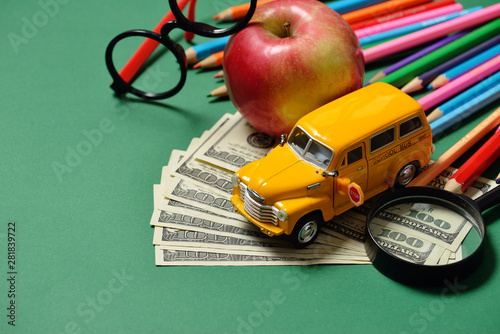 Education and money, dollar cash. Student loan