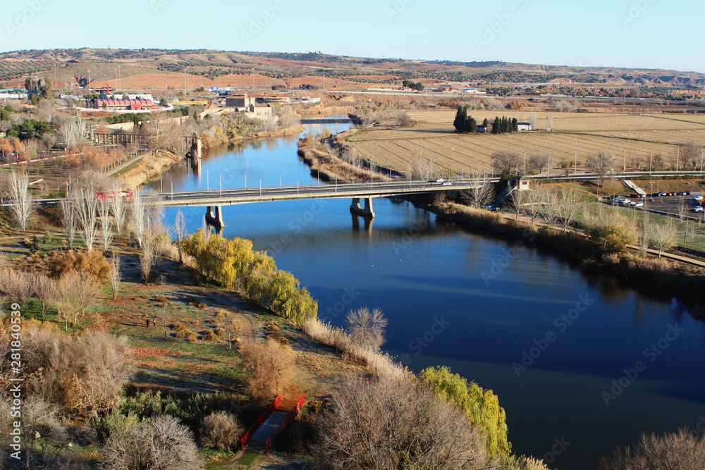 Fototapeta premium High Bridge view of the Tagus River in Toledo, Spain