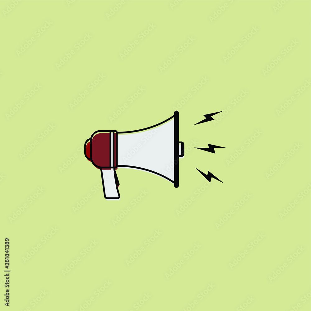 Megaphone Vector Cartoon with loud effect Megaphone Vector Cartoon with loud effect
