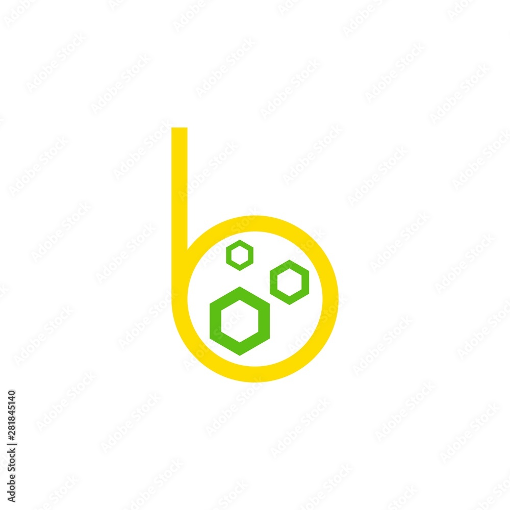 Letter b with triple hexagon logo design vector Letter b with triple hexagon logo design vector