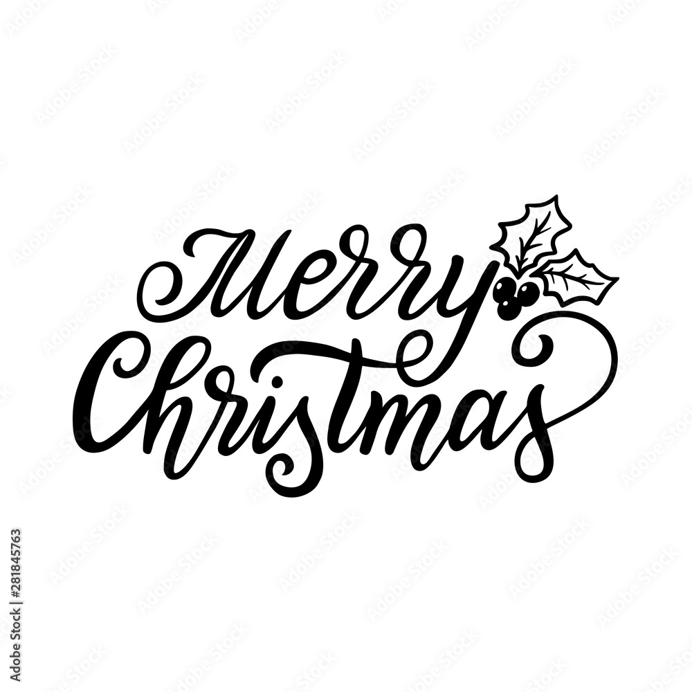 Obraz premium Merry Christmas text. Vector typography