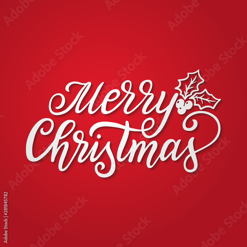 Merry Christmas text. Vector typography