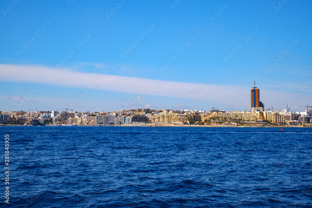 east coast of Malta view from cruise ship east coast of Malta view from cruise ship