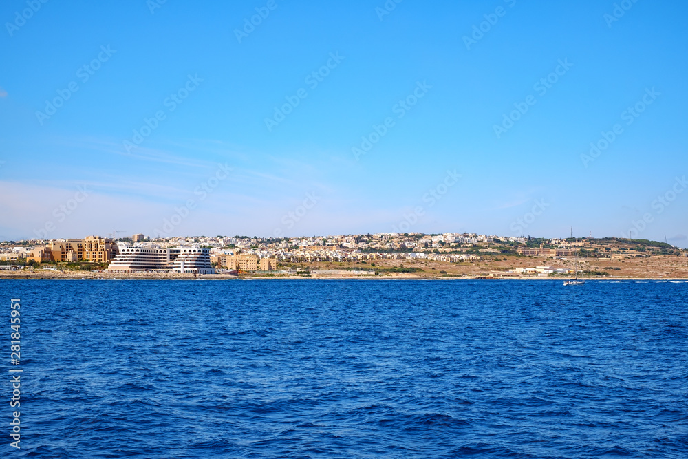 east coast of Malta view from cruise ship