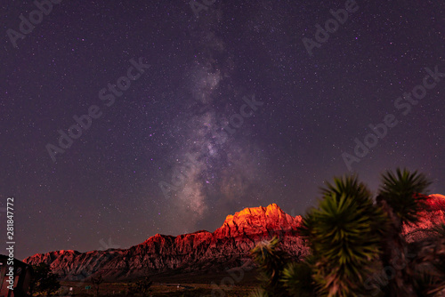 Red rock canyon milky way