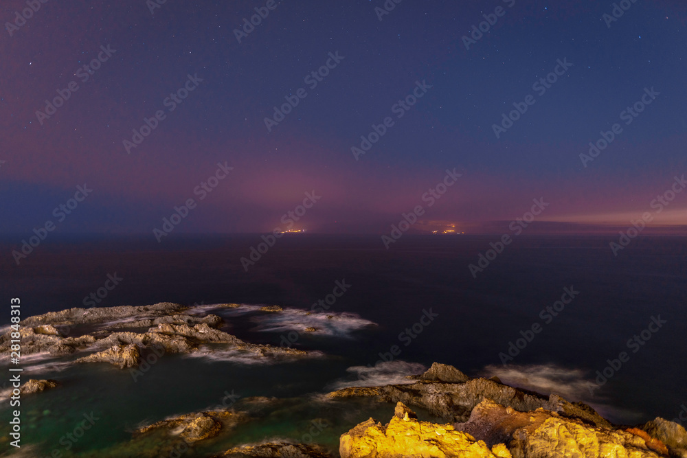 tenerife stars night in the beach coast