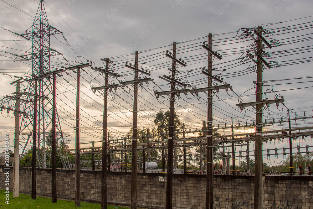 Electric power distribution substation in late afternoon.jpg Electric power distribution substation in late afternoon.jpg