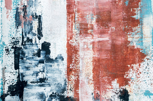 Fototapeta Naklejka Na Ścianę i Meble -  abstract textured red and blue acrylic painting on canvas 