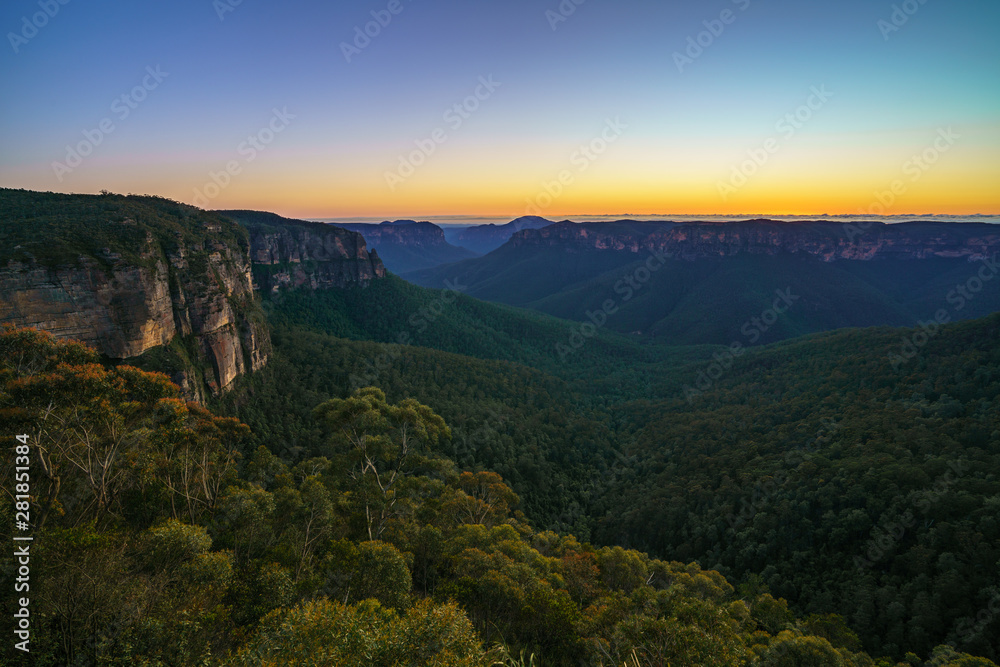 blue hour at govetts leap lookout, blue mountains, australia 49