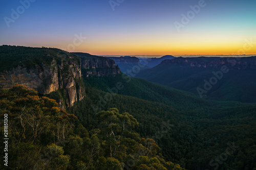 blue hour at govetts leap lookout, blue mountains, australia 41