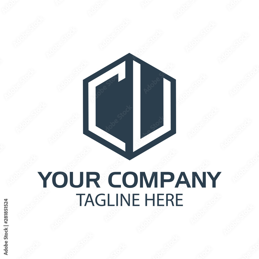 Letter CU stock logo, CU initial., flat design. CU monogram Stock ...