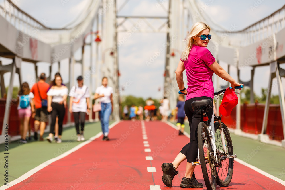 Fototapeta premium Girl on a bicycle