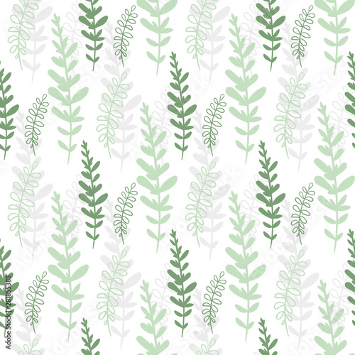 Seamless pattern with green branches.