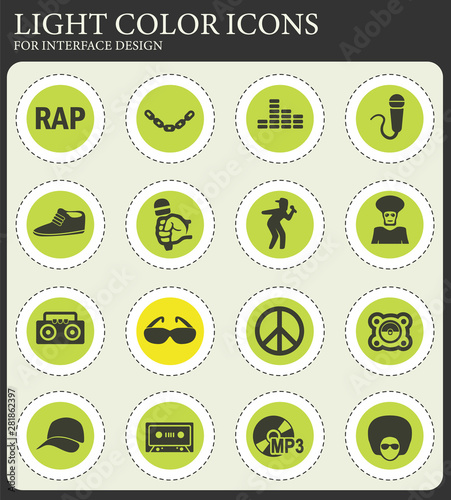 rap icon set
