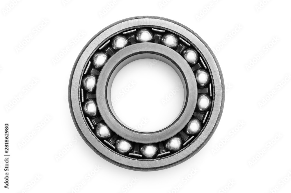 Metal bearing on white background. Close up. Metal bearing on white background. Close up.