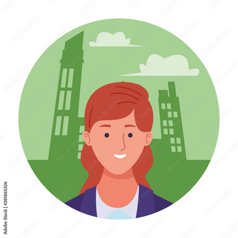 Businesswoman smiling profile cartoon Businesswoman smiling profile cartoon