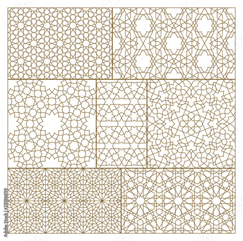 mashrabiya seamless pattern outlined photo