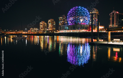 Science Word view at Night! Vancouver, BC, Canada