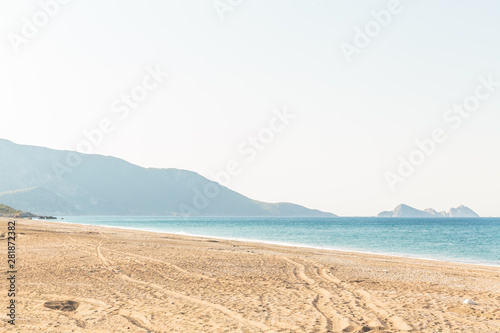 Panoramic view of Mavikent beach  Kumluca  Turkey