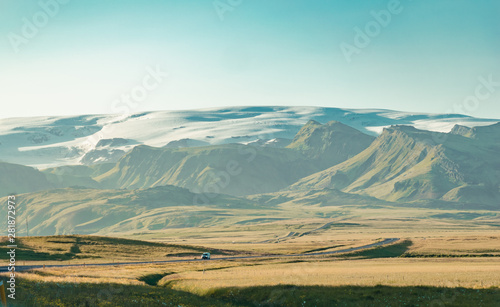 landscape with mountains and clouds