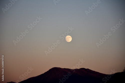 Moon over the mountain