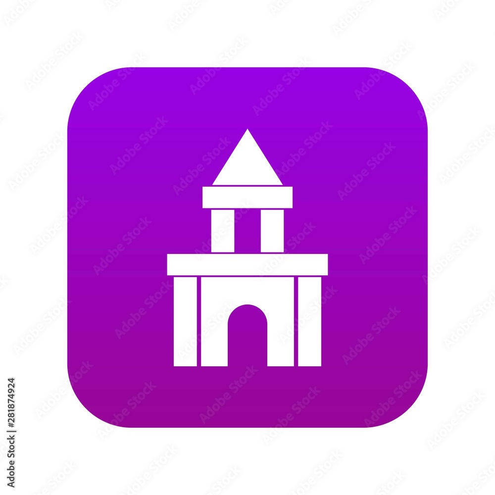 Blocks toy icon digital purple for any design isolated on white vector illustration Blocks toy icon digital purple for any design isolated on white vector illustration