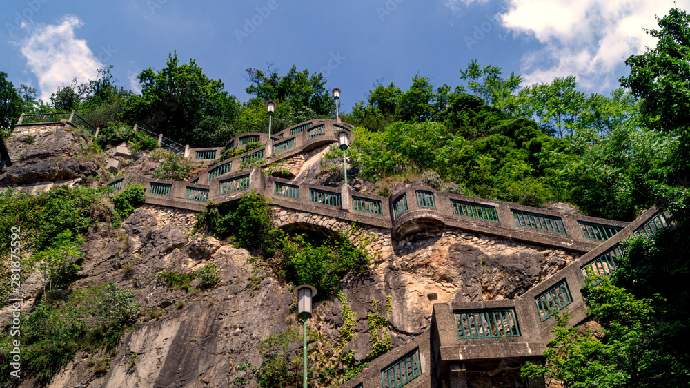 Schlossberg or Castle Hill mountain in Graz, Austria