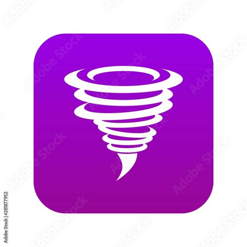 Tornado icon digital purple for any design isolated on white vector illustration