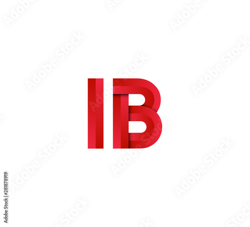 Initial two letter red 3D logo vector IB Free Download Initial two letter red 3D logo vector IB - GFXLoad
