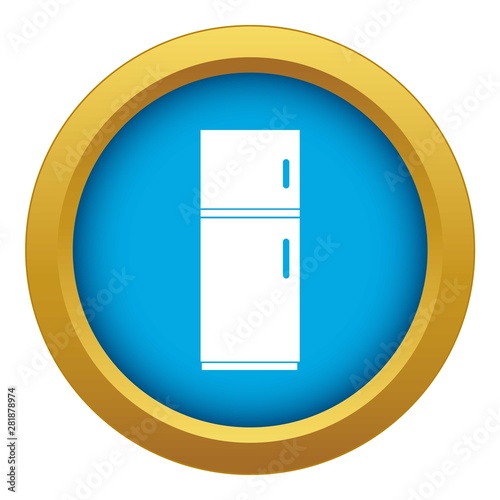 Refrigerator icon blue vector isolated on white background for any design