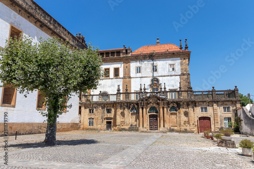 Exterior Facade of Monastery of Santa Clara a Nova (Saint Clare Monastery), monument and historical patrimony. Was built to replace the mediaeval Monastery of Santa Clara