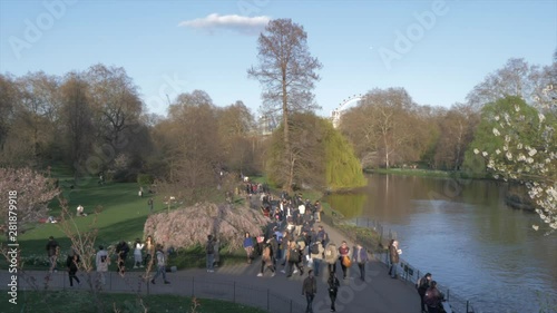 St. James?s Park Lake in springtime, London, England, United Kingdom, Europe photo