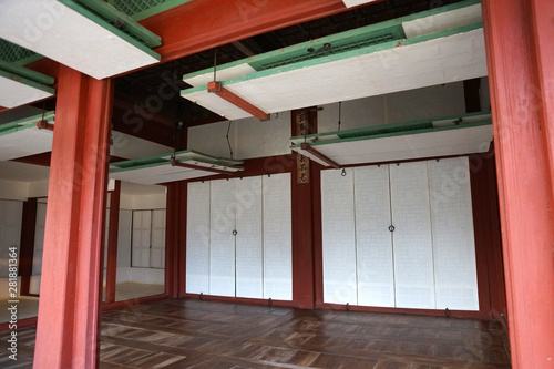Photography The interior of an ancient Korean palace building