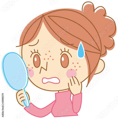 肌荒れに悩む女性