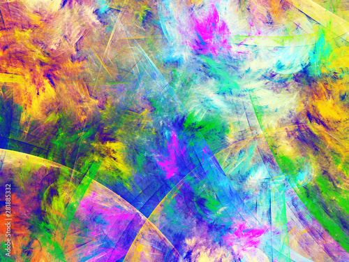 Wallpaper Mural rainbow abstract fractal background 3d rendering illustration Torontodigital.ca